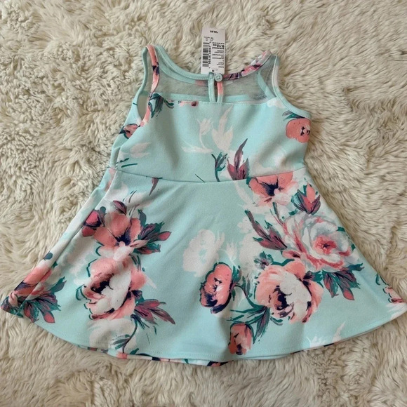 The Children’s Place floral mesh stretch dress size 9-12 months - Picture 4 of 5